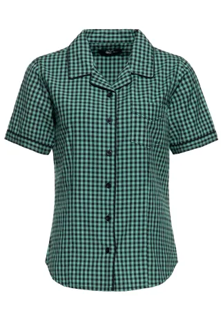Queen Kerosin Damen Retro Hemdbluse mint