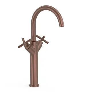 Tres 2 Griff Waschtischarmatur XL Mit Griff G3/8" flexible Anschlussschläuche, 28380301VO 28380301VO