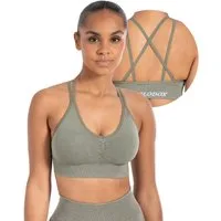 Smilodox Sport-BH Batik Acid Cross, Sport Bra mit V-Ausschnitt, Fester Halt Seamless Crop Top ohne Bügel Atmungsaktiv Bustier Sport Yoga Bra