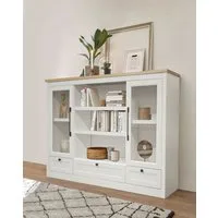 OTTO home Highboard Ismund, aus MDF, mit Holz-Zierleiste, schwarzen Metallgriffen, Höhe 121 cm
