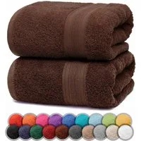 NatureMark Duschtücher Duschtuch 500gsm (2er-Set), 100% Baumwolle (2-St), Premium Qualität, DUSCHTUCH, Dusch-Handtuch, 70x140cm, Schoko braun