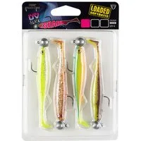 Fox Rage Kunstköder Fox Rage Slick Shad Mixed UV Colour Pack Loaded - 4 Gummifische