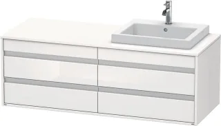 Duravit Ketho Konsolenwaschtischunterbau wandhängend Weiß Hochglanz 1400x550x496 mm - KT6757R2222 KT6757R2222