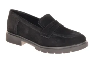 Gabor 4001.01.001 Damen Slipper schwarz - Echtleder, weich gepolstert, Blocka...