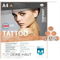 Skullpaper Dekorationsfolie Premium Tattoo Transferfolie A4 Format für Laserdrucker, (Tattoo-Transferfolie, 4St.}, 4 A4 Bögen)