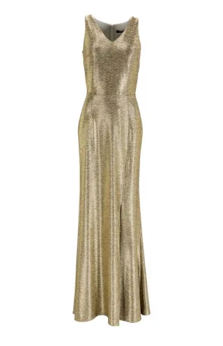 SWING - Kleid - Jersey foliert gold - Gr. - 44