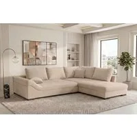 Sofa Dreams Ecksofa Polster Ecksofa Mykonos L Form kurz, Ecksofa, L-Form, Inkl. 5 Rückenkissen, mit Rundumbezug, Wellenfederung