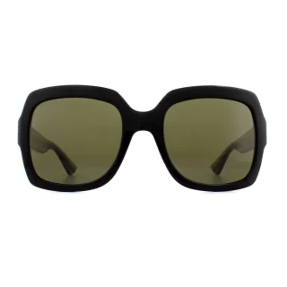 Gucci-Sonnenbrille GG0036S Schwarz Grün Glitter und Rot Grün