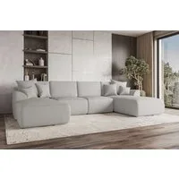 99rooms Wohnlandschaft Gusto, Sofa, U-Form, mit Schlaffunktion, mit abnehmbaren Kissen, Bezug - Strukturstoff NEVE