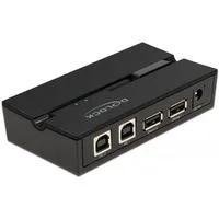 Delock USB 2.0 Switch f. 2 PC an 2Geräte, USB-Switch schwarz