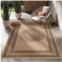 SIMPEX24 Outdoorteppich Vintage Design, Läufer, Höhe: 5 mm, Outdoor Teppich Vintage Design Natur Optik für Küche Balkon Terrasse