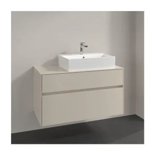 Villeroy und Boch Collaro Waschtischunterschrank C12700VN 100x54,8x50cm, Waschtisch rechts, cashmere grey