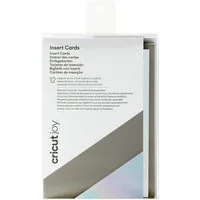 Cricut Grußkarten Einsteckkarten Grau Silber Holographic, 12 Karten, Bastelpapier, Bastelmaterial, basteln, gestalten, dekorieren, DIY Projekte, silberfarben