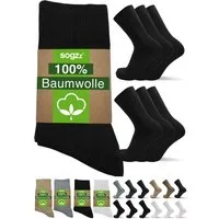 sogzz Businesssocken 6-12 Paar 100% Baumwolle Herren Herrensocken Schwarz Weiß Braun Blau (Business & Freizeit Socken, 6-Paar)