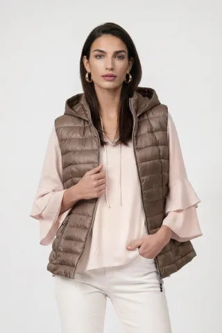 monari - Gesteppte Weste taupe - Gr. - 38