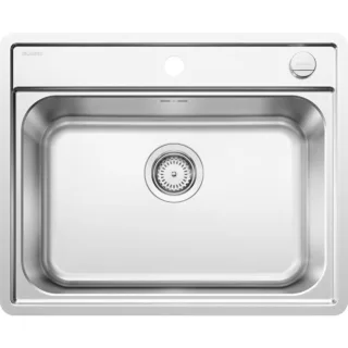 Blanco Lemis Becken 525109 61,5 x 50 cm, Edelstahl Bürstfinish, Ablauffernbedienung mit Drehbetätigung