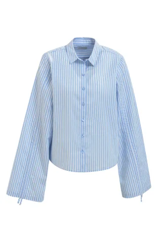Milano Italy - shirt blouse gathered 1/1 sleeve ocean print - Gr. - 42