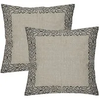 Marrakesch Orient & Mediterran Interior Zierkissen 2er Set Boho Kissenbezug Frisia edel aus Baumwolle in Grau 40 x 40 cm, (2 St)