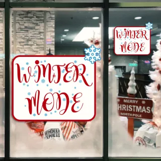 Wintermode-Sale als Aufkleber oder als Adhäsionsfolie erhätlich