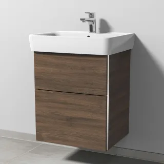 Sanipa 3way Waschtischunterbau zu Geberit Renova Plan Waschtisch mit 1 Tür, Eiche-Arizona BR87480