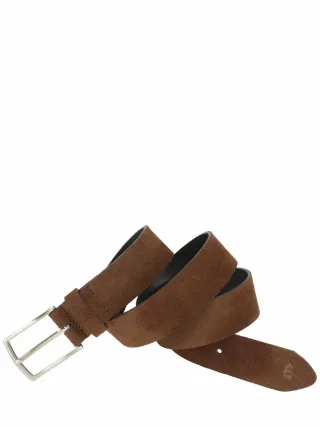 Mey & Edlich Herren Handfester Gürtel Braun Rindleder (Velours)