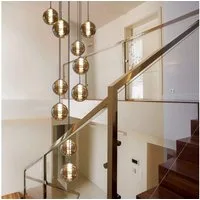 ZMH Pendelleuchte Esstisch 3/4/6/10/15-flammig,G9 Hängeleuchte,  3000 K, LED wechselbar, Warmweiß, 200 cm höhenverstellbar, inkl. Leuchtmittel