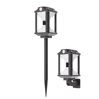 Elfeland HW 888 Solar Motion Sensor Light USB Rechargeable 2 in 1 Wall Mounted Ground Stake Light IP65 Waterproof for Ga