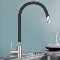 Nettlife Küchenarmatur Hochdruck Wasserhahn Küche Flexibler Edelstahl Spültischarmatur (Mischbatterie) 360° Schwenkbar