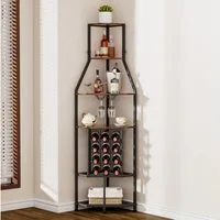 Yorbay Weinregal Eck-Weinregal Glashalter & Weinfach, Industrial Bar-Schrank