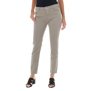 Lange Denim-Hose aus elastischem Stoff 10DB50255-G239 Frau