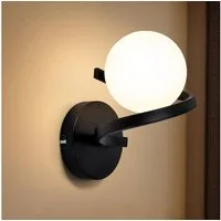 Nettlife Wandleuchte Wandlampe Metall G9 Glas Kugel Lampenschirm, aus Weiß Glas Kugel Lampenschirm, ohne Leuchtmittel, für Flur Wohnzimmer Treppenhaus Kinderzimmer