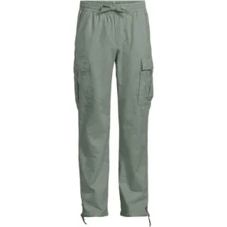 Leinenmix-Cargohose für Herren, Herren, size: regular, Grün, Leinen/Baumwoll-Mischung, by Lands' End