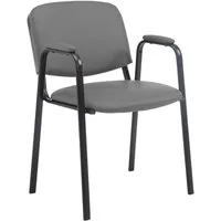 CLP Besucherstuhl Ken Pro (1er), stapelbar, Kunstleder, Armlehnen