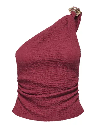 ONLY - ONLERIKKA ASSYMETRIC CRINKLE TOP PNT Brick Red - Gr. - M