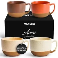 MiaMio Tasse Kaffeetassen Set Aura Kollektion (4 x 450 ml), 4-tlg.