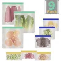 Dimono Gemüsebeutel DIMONO Silikon Vorratsbeutel 3er Set – Wiederverwendbare Beutel, Silikon in Lebensmittelqualität, (Launch Bag, 9-tlg), Lebensmittel- und Gefrierbeutel