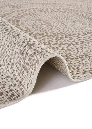 bonprix In- und Outdoor Teppich mit rundem Motiv, beige, Gr.140x200 cm, Ein Highlight nicht nur für Balkon oder Terrasse