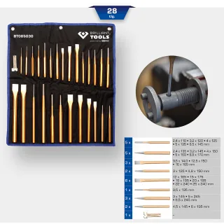Brilliant Tools Meißel und Durchtreiber-Satz, 28-tlg - BT085030