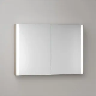 KEUCO Royal Atlas LED Spiegelschrank 100 x 71 x 12,7 cm mit 2 Türen, Spiegelheizung, Aufputz 211201450037