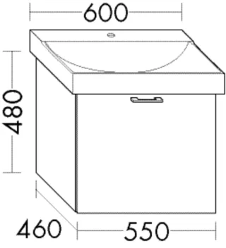 Burgbad Waschtischunterschrank System 30 Preisgruppe 2 Echo 480x550x460 Eiche Dekor Cashmere WUVF055F6321