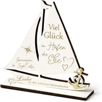 Dekolando Hochzeitskarte Geldgeschenk Hochzeit Segelboot Mini Hochzeitsgeschenk 9 x 9,5 cm