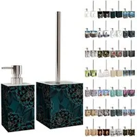Sanilo Badaccessoire-Set mit Motiv, viele schöne Seifenspender und WC Bürsten zur Auswahl, Klobürste mit auswechselbaren Bürstenkopf, 2 tlg., 2-tlg., Desinfektionsspender mit stabiler Pumpe, hochwertig & modern