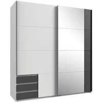 Wimex Schwebetürenschrank Emden moderner Kleiderschrank mit Spiegel und Schubladen Schlafzimmer Schrank Garderobenschrank mit Schwebetüren Topseller