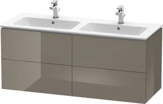 Duravit L-Cube Waschtischunterbau wandhängend Flanell Grau Hochglanz 1290x481x550 mm - LC625908989 LC625908989