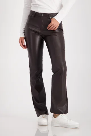 monari - Bootcut-Hose in Lederoptik brownie - Gr. - 40