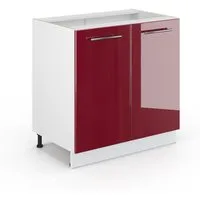 Vicco Unterschrank Fame-Line, Bordeaux Hochglanz/Weiß, 80cm mit Regal ohne Arbeitsplatte (1-St)