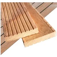 holz4home® Terrassendielen Lärchenholz 2m² Fläche I Witterungsbeständig I Beidseitig geriffelt, 2 m², 27 mm Stärke, (Packung), Grob & Fein geriffelt, Rutschfest