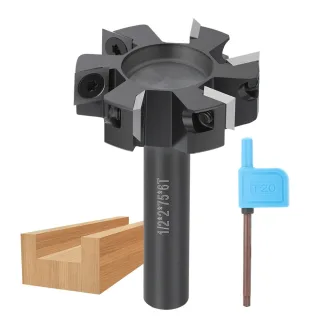 1/2 Inch Shank 6-Wing CNC Spoilboard Surfacing Router Bit Carbide Insert Slab Flattening Milling Cutter 2" Cutting Diame