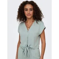ONLY Kurzarmbluse ONLSIESTA SS KNOT LIN BL SHIRT PNT NOOS Viskosemischung, regular fit