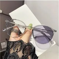 PACIEA Brille Damen Herren Selbsttönend Anti Blaulicht Ultraleicht Mode Rundrahmen